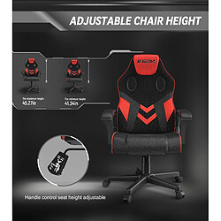 Avis Chaise Gaming - Chaise de jeu, chaises de jeu vidéo Rattantree, chaises d'ordinateur, chaise ergonomique à hauteur réglable, chaise de course, chaise en cuir, chaise de jeu PC, rouge