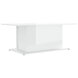 Maison Chic Tabls basse,Table Console pour salon Blanc brillant 102x55,5x40 cm Aggloméré -MN28570