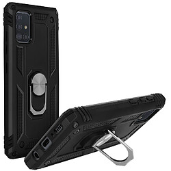 Avizar Coque Samsung Galaxy A51 Antichoc Bi-matière avec Bague Support Vidéo noir