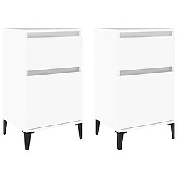 vidaXL Tables de chevet 2 pcs blanc 40x35x70 cm