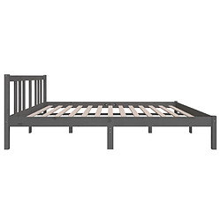 Acheter vidaXL Cadre de lit sans matelas gris bois massif 140x190 cm