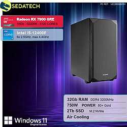 Sedatech PC Gamer Silent Silent • Intel i5-12400F • RX 7900 GRE • 32Go RAM • 2To SSD M.2 • Windows 11