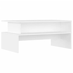 vidaXL Table basse blanc 90x55x42,5 cm bois d'ingénierie