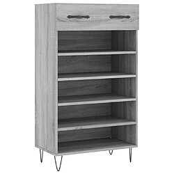 Maison Chic Armoire à Chaussures,Meuble de Rangement à Chaussures sonoma gris 60x35x105 cm bois d'ingénierie -MN38741