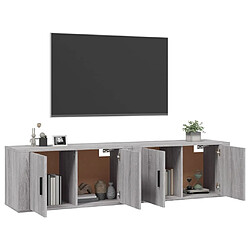 Avis Maison Chic Lot de 2 Meubles TV muraux Banc TV suspendus pour salon sonoma gris 80x34,5x40 cm -MN47277