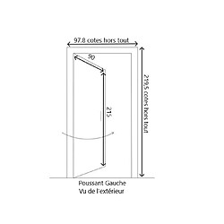 Avis porte D'entrée Bois Vitrée, Sobra, H,215xl,90 P,gauche Cote Tableau Gd Menuiseries