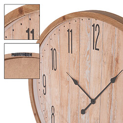 Avis Ecd Germany Horloge murale vintage ronde en bois et verre MDF horloge décorative salon Ø76cm