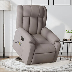 Maison Chic Fauteuil Relax pour salon, Fauteuil inclinable de massage électrique Taupe Tissu -GKD90977