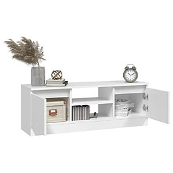 Acheter Maison Chic Meuble TV scandinave - Banc TV pour salon avec porte Blanc 102x30x36 cm -MN66055