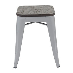 Acheter Mendler 6x Tabouret HWC-A73, avec siège en bois, métal, style industriel, empilable ~ gris