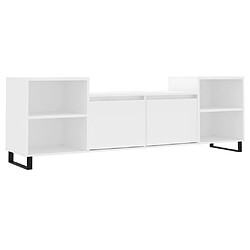 Maison Chic Meuble TV scandinave - Banc TV pour salon Blanc 160x35x55 cm Bois d'ingénierie -MN58026