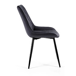 AKORD 1 Pièce chaise matelassée de salle à manger en velours Noir