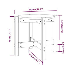 vidaXL Table basse Blanc Ø 52,5x45 cm Bois massif de pin pas cher