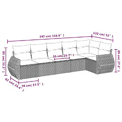 Avis Maison Chic Ensemble Tables et chaises d'extérieur 6pcs avec coussins,Salon de jardin noir résine tressée -GKD391488