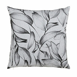 BigBuy Home Coussin Polyester Coton Blanc Noir Volets 45 x 45 cm