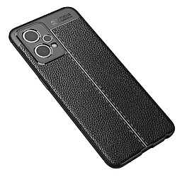 Coque en TPU anti-scratch, flexible, texture litchi, noir pour votre Realme 9 Pro +