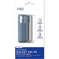 My Way Myway Pack 3 coques pour Samsung Galaxy A34 5G Souple Transparent