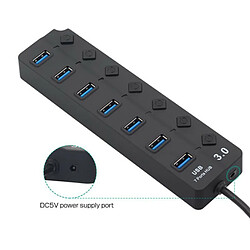 Universal Hub USB 3.0 à 7 ports, alimentation, distributeur, câble d'extension, adaptateur CA, bureau pas cher