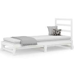 vidaXL Lit coulissant sans matelas blanc 2x(90x200) cm