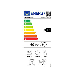 Lave-linge hublot 7kg 1200 tours/min - ESNFA7121WD - SHARP