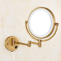 Universal Miroir de salle de bains en laiton antique 1x3 loupe éclairage mural LED cosmétique éclairage pour femmes miroir | loupe salle de bains | miroir de salle de bain miroir en cuivre(Le cuivre)