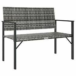 Maison Chic Banc de jardin à 2 places | Banquette de jardin | Chaise Relax gris résine tressée -MN71554