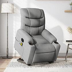 vidaXL Fauteuil inclinable de massage électrique Gris clair Tissu