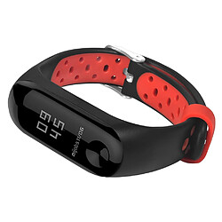 Avis Bracelet en silicone sangle bicolore noir/rouge pour votre Xiaomi Mi Smart Band 4