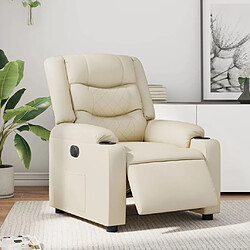 vidaXL Fauteuil inclinable électrique Crème Similicuir