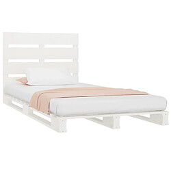 Avis vidaXL Cadre de lit sans matelas blanc 100x200 cm bois de pin massif