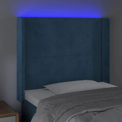 Acheter Maison Chic Tête de lit scandinave à LED,meuble de chambre Bleu foncé 83x16x118/128 cm Velours -MN12739