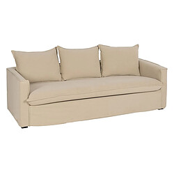 BigBuy Home Canapé trois places Beige 220 x 95 x 90 cm