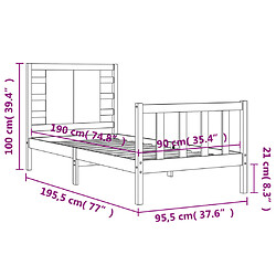 vidaXL Cadre de lit sans matelas bois de pin massif pas cher