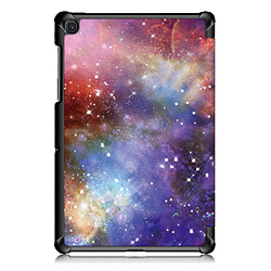 Avis Etui en PU motif imprimé tri-pliure avec support univers pour votre Samsung Galaxy Tab S5e SM-T720/SM-T725