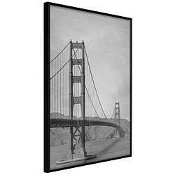 Paris Prix Affiche Murale Encadrée Bridge in San Francisco II 20 x 30 cm Noir