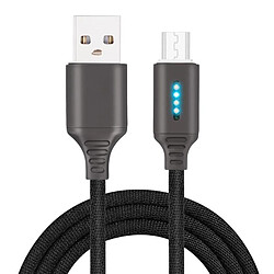 Acheter Wewoo Câble USB Interface Micro USB Chapiteau en alliage de Zinc Lumineux Intelligent Extinction automatique Câble de données de charge noir