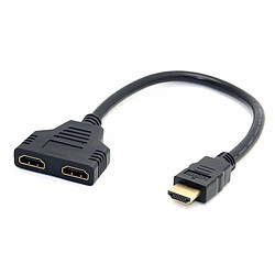 INECK® Prise HDMI 1 mâle vers Double HDMI 2 femelle Y adaptateur de câble de répartiteur LCD LED HD TV