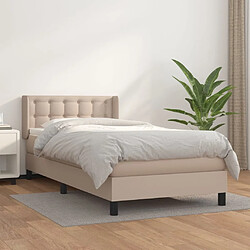 Maison Chic Structures de lit + matelas,Lit à sommier tapissier avec matelas Cappuccino 80x200 cm -MN71524