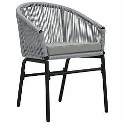 Acheter Maison Chic Ensemble de bistro 3 pcs avec coussins,Table + chaises + coussins de jardin Rotin PE Gris -GKD360289