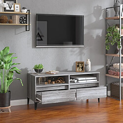 Avis Maison Chic Meuble TV scandinave gris - Banc TV pour salon Sonoma 100x34,5x44,5 cm bois d'ingénierie -MN35823