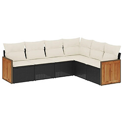 Maison Chic Salon de jardin 6 pcs avec coussins | Ensemble de Table et chaises | Mobilier d'Extérieur noir résine tressée -GKD44643