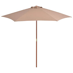 Maison Chic Parasol Jardin | Parasol avec mat en bois 270 cm Taupe - GKD46040