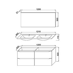 Acheter ZOOM Ensemble Meuble de salle de bain - L 120 - Blanc