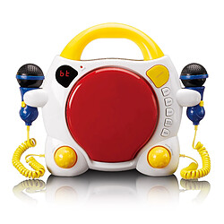 Lenco Lecteur CD karaoké portable avec Bluetooth® pour enfants KCD-011KIDS Rouge-Blanc