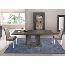 Dansmamaison Table de repas 180/225 cm marbre gris brillant - CARRARE