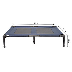 Avis Pawhut Lit sur pieds XXL pour chien chat lit de camp animal 92L x 76l x 18H cm bleu marine