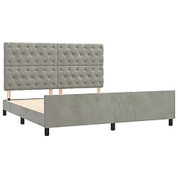 Acheter Maison Chic Lit adulte - Cadre Structure de lit avec tête de lit Contemporain Gris clair 160x200 cm Velours -MN98208