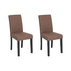 Beliani Chaise de salle à manger BROADWAY Set de 2 Tissu Marron