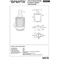 Bemeta - Maison De La Tendance Distributeur de savon liquide mural WHITE en laiton blanc / 200ml