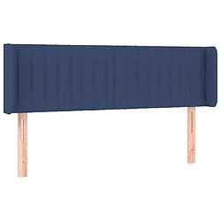 Maison Chic Tête de lit scandinave avec oreilles,meuble de chambre Bleu 147x16x78/88 cm Tissu -MN77247